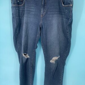 Style & Co. Dark Blue Distressed Jeans 24W